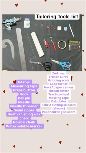 Tailoring tools list for beginners ✨