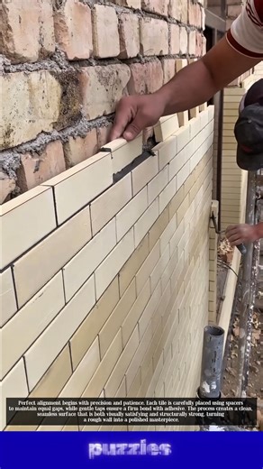 Satisfying Wall Tile Installation 👷 Perfect Straight Lines Every Time!