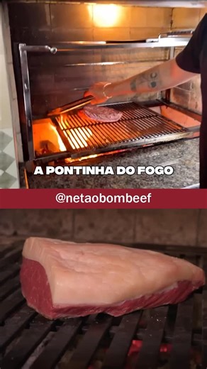 Netão Bom Beef on Instagram: "🔥 Fogo forte na picanha? Sem desespero. É gato e rato mesmo. Chega mais perto do fogo, tira um pouco, volta de novo… quantas vezes quiser. 👉 Pode mexer com o pegador sem medo. ❌ O erro é usar garfo e furar a carne. Churrasco é controle, não briga com o fogo. E já manda esse vídeo pro amigo que acha que fogo alto é problema."