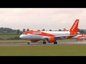 EasyJet Airbus A320 Wet Take Off Luton Airport: Watch in 4K
