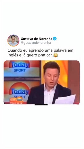 Gustavo de Noronha | Neurofluência® | Inglês on Instagram: "Tem que aprender e começar a praticar na hora mesmo! 😎 Me diz aí nos comentários qual foi o maior mico que você já pagou em outra língua? 👇🏻 #ingles #viral #humor #explorar #brasileirosnoseua #estadosunidos #influencer"