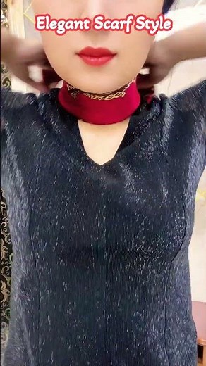 Elegant Silk Scarf Knot | Quick Stylish Neck Wrap Tutorial#shortsfeed #elegantlook