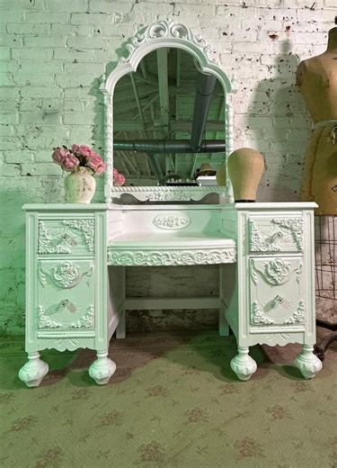 French Rococo Vanity Table With Mirror, Louis XV Ornate Dressing Table - Etsy