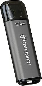 Transcend JF920 128GB USB Flash Drive, USB3.2 Gen1, Up to 420MB/s, Aluminum Metallic housing, for Car Audio System, Sentry Mode, Smart TV and Gaming Console, Gray - TS128GJF920
