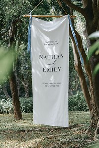 Personalized Linen Wedding Welcome Sign – Custom Fabric Banner for Weddings, Bridal Showers, Baby Showers, Birthdays & Anniversary Party - Etsy