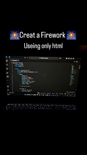 sumit on Instagram: "Check pin comment Fireworks 🎇 using only html Follow for more videos . . . . . . . #html #coding #1styearstudent #viral #explorepage #animation"