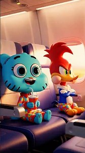 ¡Gumball y Pájaro Loco viajan en avión!!