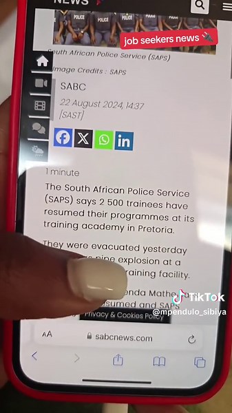 SAPS Recruitment: 500 New Trainees Announced