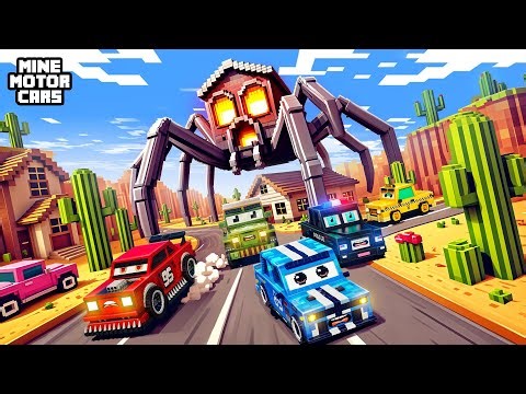 Monster school House Head Attack in Minecraft City | Minecraft Cars Racing #MineMotorCars