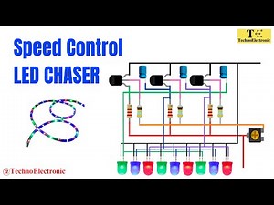 No IC Running LED Chaser with Speed Controller | BC547