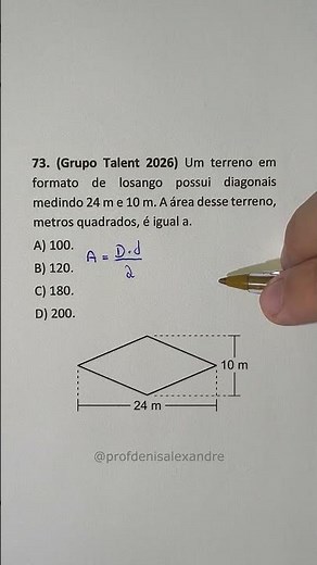 Area of ​​a rhombus | Mathematics | Plane geometry