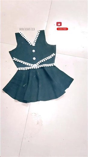 Simple Kids Frock Cutting Method 👍 #shorts #viral #trending #stitch