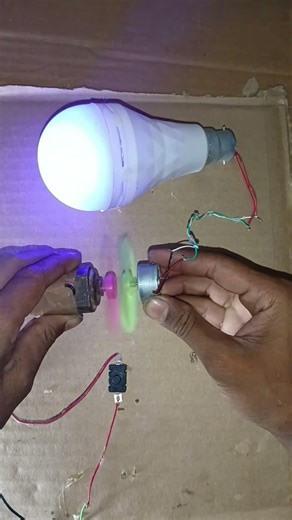 Mini DC Motor Generator Experiment | LED Bulb Lighting DIY Project