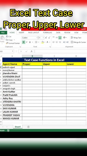 1.1K views | Is short me Excel ke 3 powerful text case functions — PROPER, UPPER & LOWER — ko sirf 30 seconds me seekhenge. Data clean karna ho ya names format — sab easy! Excel सीखो, skill grow करो. ✨ #Excel #ExcelTips #ExcelShorts #ExcelBasics #ExcelTutorial #PROPER #UPPER #LOWER | SkillVerse Learning Academy | Facebook