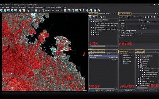 eCognitionV10.3面向对象的影像分析软件——初级入门：01.易康软件界面分布与基本功能简介（中文讲解）