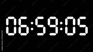 06:59 - 60 Second Full-Screen Countdown Timer with 7-Segment Display | 6:59 AM (Six O'Clock Fifty-Nine Minutes) | Six O'Clock, Fifty-Nine Minutes