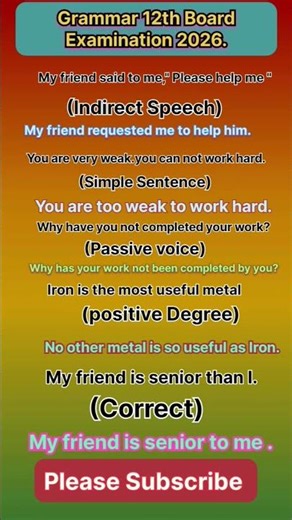 english grammar paper 2026 || class 12th English paper 📜