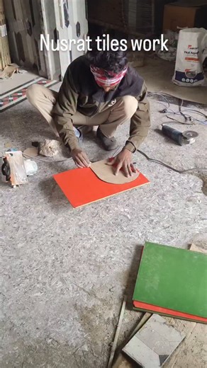 Nusrat Ansari on Instagram: "New flower design tiles work 🌹👌 #reels #tiles #flower design#grow#viral"