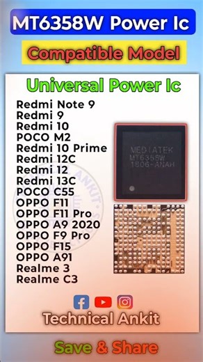 Universal Power IC Compatible Models List | Ek IC Multiple Phone Models Comptable ✅📱