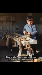 6.2K views · 231 reactions | An early 1900s photograph by Ed Spatz of Berks County, Pennsylvania shows a young boy at a carpenter’s bench. #Restore #adobePhotoshop #HistoryLovers #VintagePhotography #BerksCountyHistory | Memory Lane Photos | Facebook