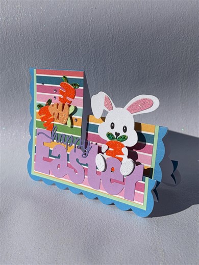 Stair Stepper Easter Card, Bunny With Carrots - Etsy