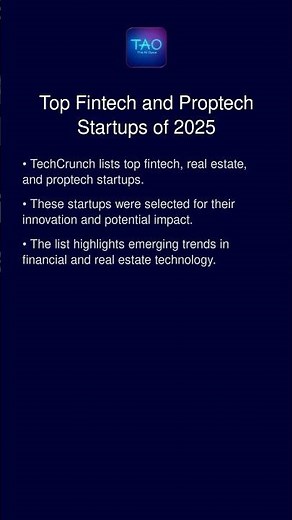Top Fintech and Proptech Startups of 2025