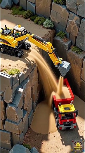 OVER THE EDGE! High-Level Loading 🏗️ #lego #excavator