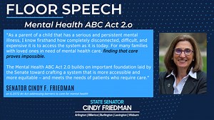 Mental Health ABC Act 2.0: Addressing Barriers to Care - Senator Cindy Friedman