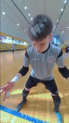 Intense Indoor Soccer Training Session with Dives