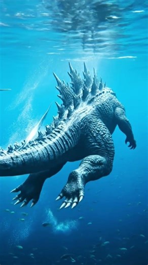 Godzilla swims underwater !