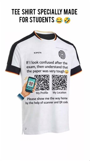 Student Life T-Shirt with QR Code 😂 | Scan to Find My Way Home After Tough Exam! Cricket world|