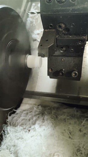 cnc machine working job with teflon #cnc #cncmachine #machine