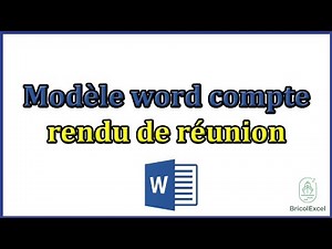 Modèle word compte rendu de réunion
