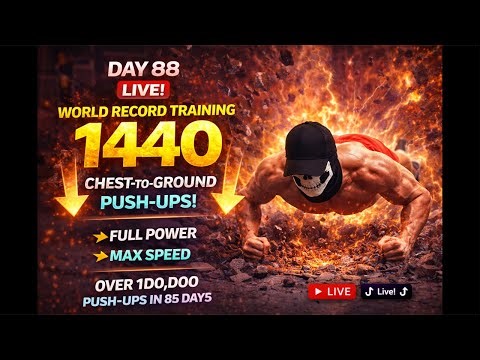 DAY 88 LIVE – 1440 Push-Ups (WORLD RECORD TRAINING) 🔥