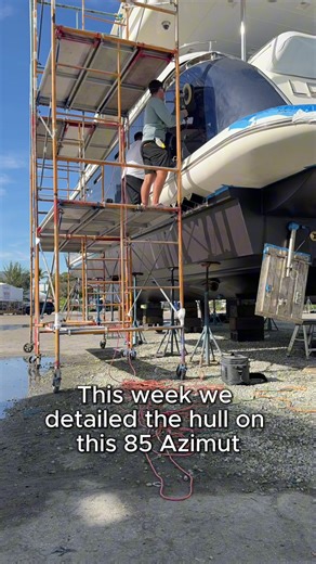 Crazy Job , Glad its done ✅. On to the next! #detailing #marinedetailing #azimut #miami #yacht