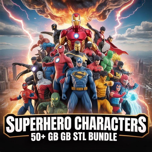 Superhero 3D STL Google Drive (50  GB) | 3D Printable Characters | Digital Download STL Files for 3D Printing - Etsy