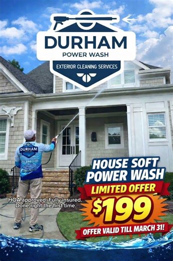 $199 House Soft Wash Special – Durham, Cary, Chapel