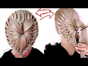 ❤️ French Starburst Heart Braid for Valentine's Day ❤️ Updo perfect for long, shoulder-length hair