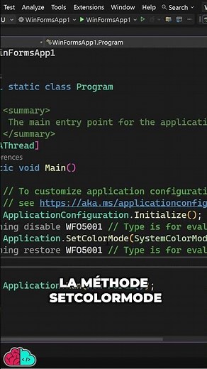 .NET 9 : WINFORMS - ACTIVER LE THEME SOMBRE #csharp #dotnet