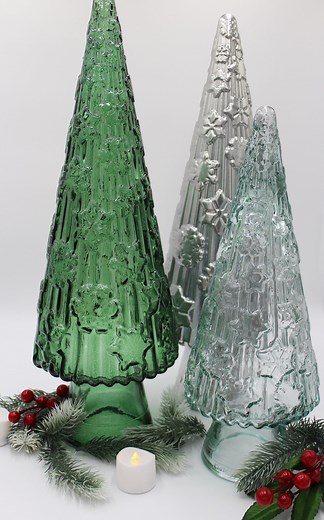 Green Glass Christmas Tree - 100% Recycled (holiday Decor) Selling Fast - Fast Shipping - Multiple Colors 13" & 17" - Etsy
