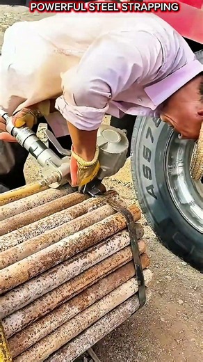 Pneumatic Steel Strapping Tool: Fast & Powerful Bundling.