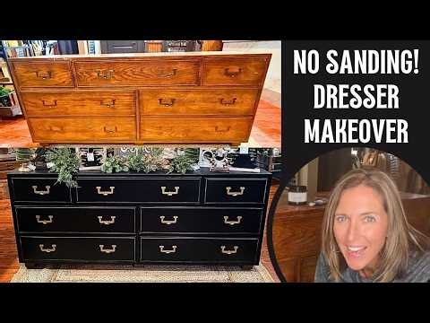 How to Paint Furniture Without Sanding | Rethunk Junk by Laura All-In-One Paint Tutorial