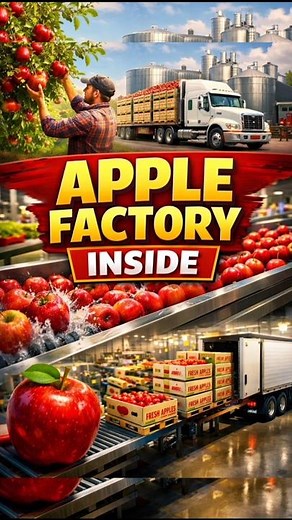 🍎 APPLE PACKING PROCESS #factoryprocess #ai