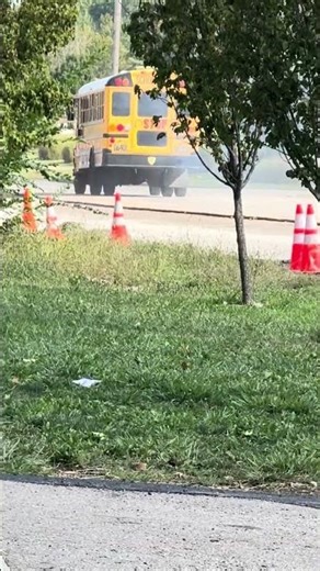 Bus 235 Driving By with its engine fan on