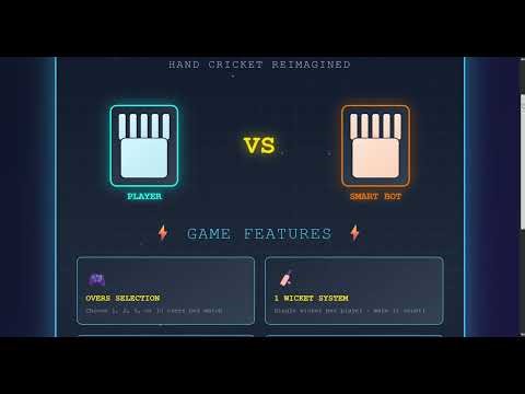 Hand Cricket Game using Pygame (Python) I Exhibition Work I Class XI