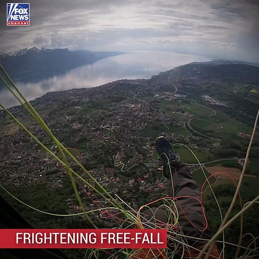 WOW: A paraglider shared the frightening footage showing the excruciating moments when he became tangled in his parachute, sending him plummeting to the ground below. | Fox News