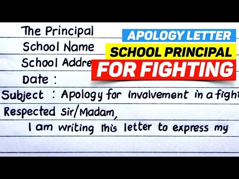 Apology Letter to School For Fighting || Apology Letter For Mistake In School