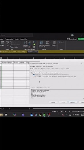 Como separar nombres de apellidos facilmente #excel #exceltips #tutorialexcel