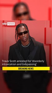 19K views · 79 reactions | American rapper Travis Scott has been arrested for "disorderly intoxication and trespassing", police said. The incident is said to have taken place in Miami-Dade County, Florida. Scott, 33, submitted a $650 (£512) bond - $500 (£394) for the trespass charge and $150 (£118) for disorderly intoxication, the Daily Mail said. #travisscott #florida #kyliejenner #america #rapper | Sky News | Facebook