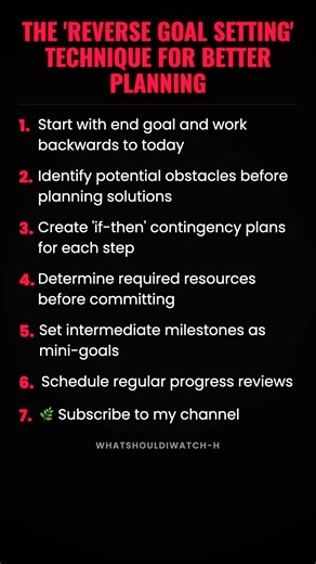 The 'Reverse Goal Setting' Technique for Better Planning #ad (Verify Info)